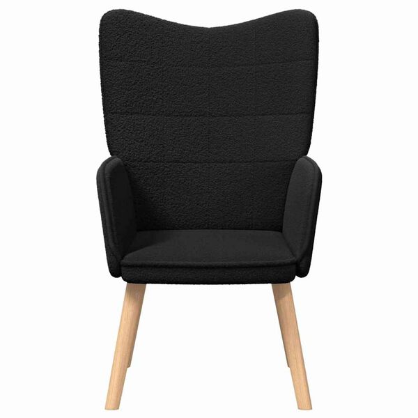 Relaxsessel Schwarz aus Sherpa-Stoff 62x67x95,5 cm Modern Sessel
