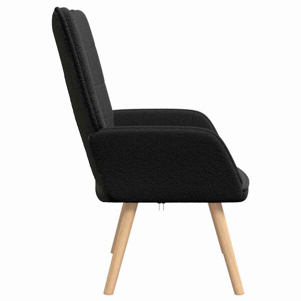 Relaxsessel Schwarz aus Sherpa-Stoff 62x67x95,5 cm Modern Sessel