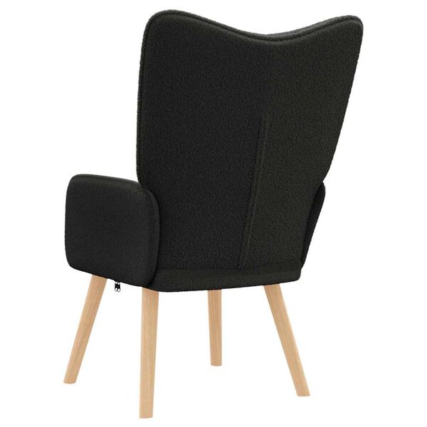 Relaxsessel Schwarz aus Sherpa-Stoff 62x67x95,5 cm Modern Sessel