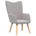 Relaxsessel Hellgrau aus Sherpa-Stoff 62x67x95,5 cm Modern Sessel