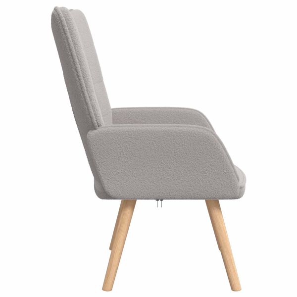 Relaxsessel Hellgrau aus Sherpa-Stoff 62x67x95,5 cm Modern Sessel