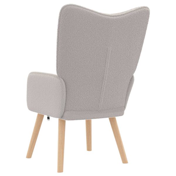 Relaxsessel Hellgrau aus Sherpa-Stoff 62x67x95,5 cm Modern Sessel