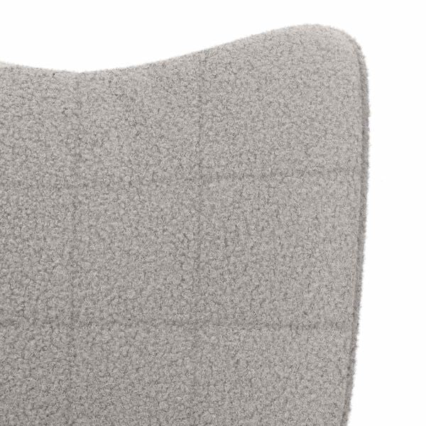 Relaxsessel Hellgrau aus Sherpa-Stoff 62x67x95,5 cm Modern Sessel