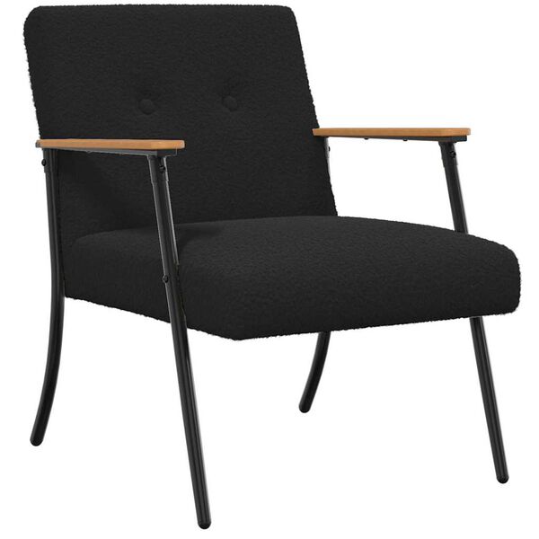 Loungesessel Schwarz 59x75x78 cm aus Wollähnlicher Stoff Modern