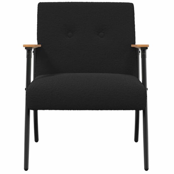 Loungesessel Schwarz 59x75x78 cm aus Wollähnlicher Stoff Modern