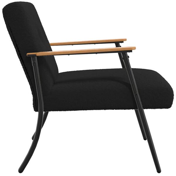 Loungesessel Schwarz 59x75x78 cm aus Wollähnlicher Stoff Modern