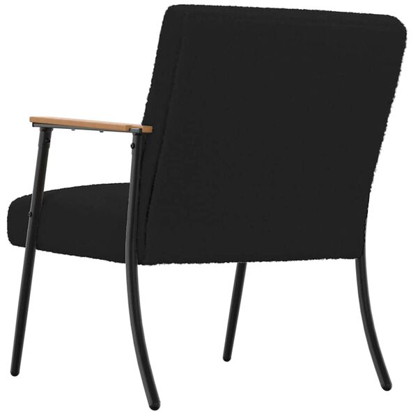 Loungesessel Schwarz 59x75x78 cm aus Wollähnlicher Stoff Modern
