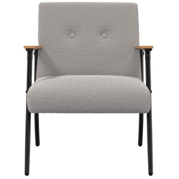 Loungesessel Hellgrau 59x75x78 cm aus Wollähnlicher Stoff Modern