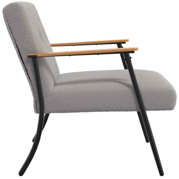 Loungesessel Hellgrau 59x75x78 cm aus Wollähnlicher Stoff Modern