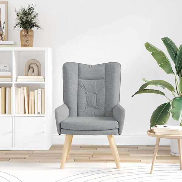 Relaxsessel Hellgrau 63x67x94 cm aus Stoff Modern