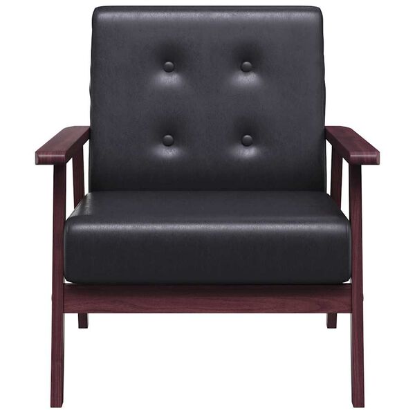 Sessel Schwarz Stoff 64,5x67x73,5 cm mit Kunstlederbezug Modern
