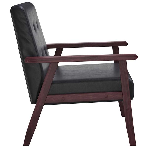 Sessel Schwarz Stoff 64,5x67x73,5 cm mit Kunstlederbezug Modern