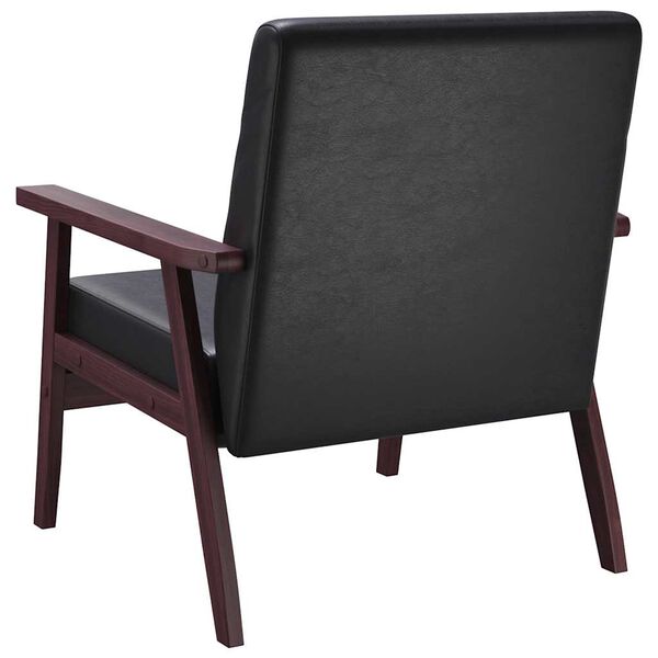 Sessel Schwarz Stoff 64,5x67x73,5 cm mit Kunstlederbezug Modern