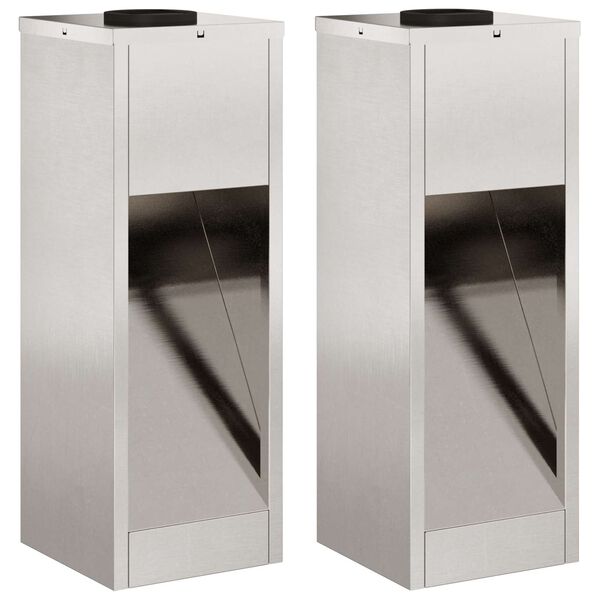 2er Set Solar LED Wegeleuchten Silber aus Stahl 18 x 18 x 50 cm