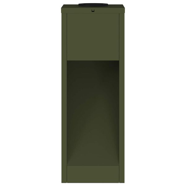 2er Set Solar LED Wegeleuchten Olivgrün aus Stahl 18 x 18 x 50 cm
