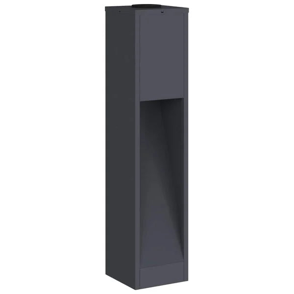 2er Set Solar LED Wegeleuchten Dunkelgrau aus Stahl 18 x 18 x 80 cm