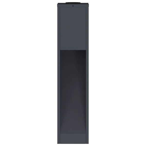2er Set Solar LED Wegeleuchten Dunkelgrau aus Stahl 18 x 18 x 80 cm