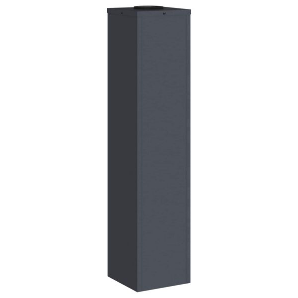 2er Set Solar LED Wegeleuchten Dunkelgrau aus Stahl 18 x 18 x 80 cm