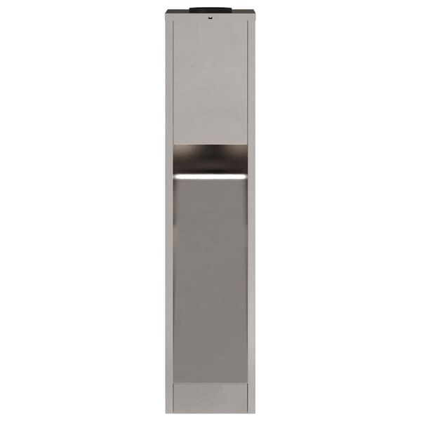 2er Set Solar LED Wegeleuchten Silber aus Stahl 18 x 18 x 80 cm