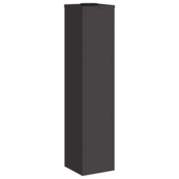2er Set Solar LED Wegeleuchten Schwarz aus Stahl 18 x 18 x 80 cm