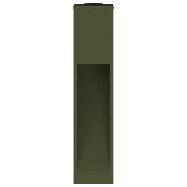 2er Set Solar LED Wegeleuchten Olivgrün aus Stahl 18 x 18 x 80 cm