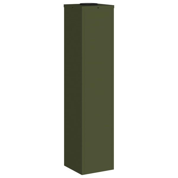 2er Set Solar LED Wegeleuchten Olivgrün aus Stahl 18 x 18 x 80 cm