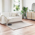 Kunstfell Teppich Beige 120 x 120 cm Rutschfest Weich