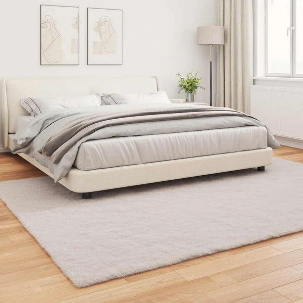 Kunstfell Teppich Beige 200 x 280 cm Rutschfest Weich