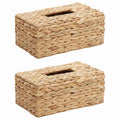 2er Set Taschentuchbox Cover Wasserhyazinthe Natur Dekobox Rechteckig