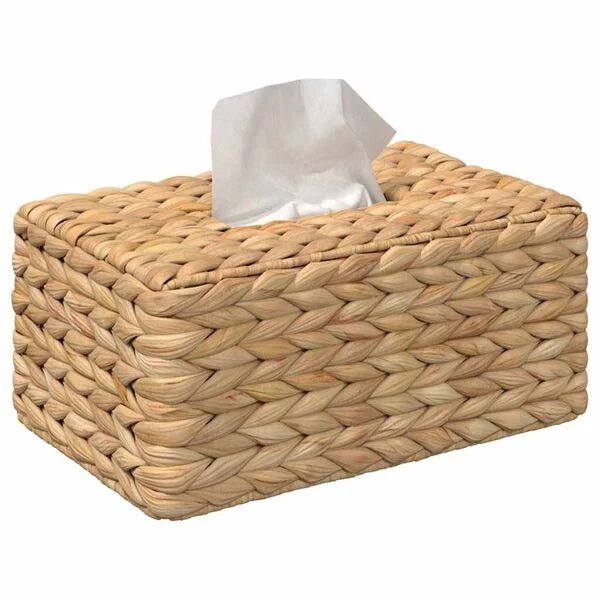 2er Set Taschentuchbox Cover Wasserhyazinthe Natur Dekobox Rechteckig