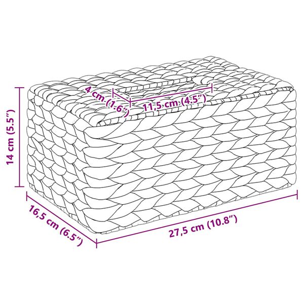 2er Set Taschentuchbox Cover Wasserhyazinthe Natur Dekobox Rechteckig