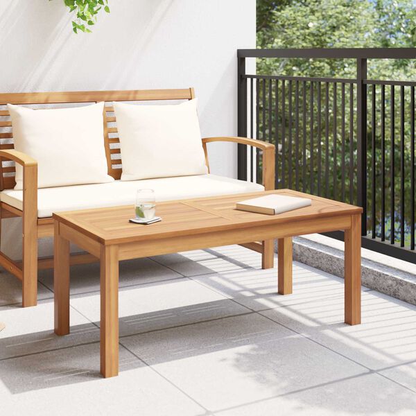 Gartentisch Teak Massivholz Braun 95 x 45 x 40 cm
