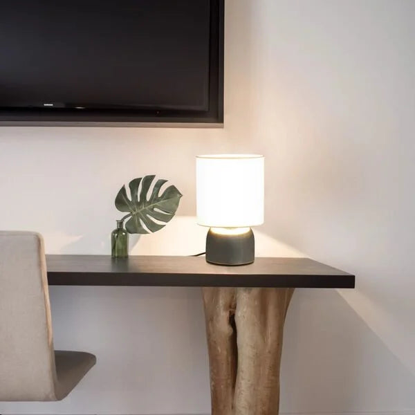 2er Set Tischleuchten Weiß/Silber Touch-Sensor E14 Nachttischlampen 25 cm