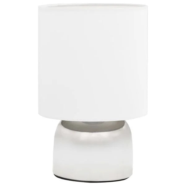 2er Set Tischleuchten Weiß/Silber Touch-Sensor E14 Nachttischlampen 25 cm