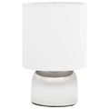 2er Set Tischleuchten Weiß/Silber Touch-Sensor E14 Nachttischlampen 25 cm