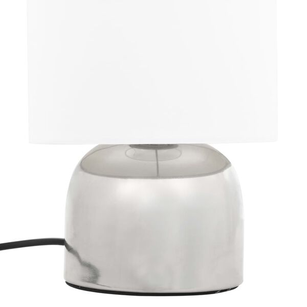 2er Set Tischleuchten Weiß/Silber Touch-Sensor E14 Nachttischlampen 25 cm