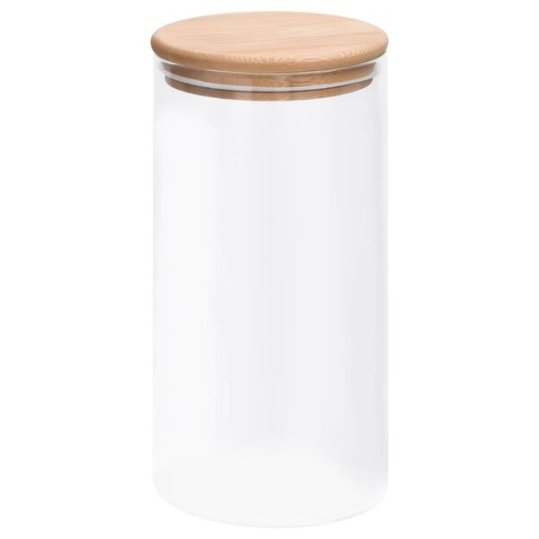 4er Set Vorratsgläser 1200 ml mit Bambusdeckel Glas Aufbewahrungsgläser