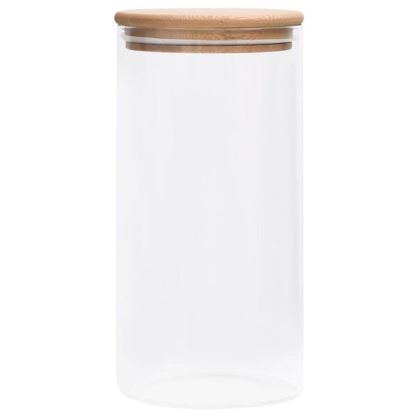 4er Set Vorratsgläser 1200 ml mit Bambusdeckel Glas Aufbewahrungsgläser