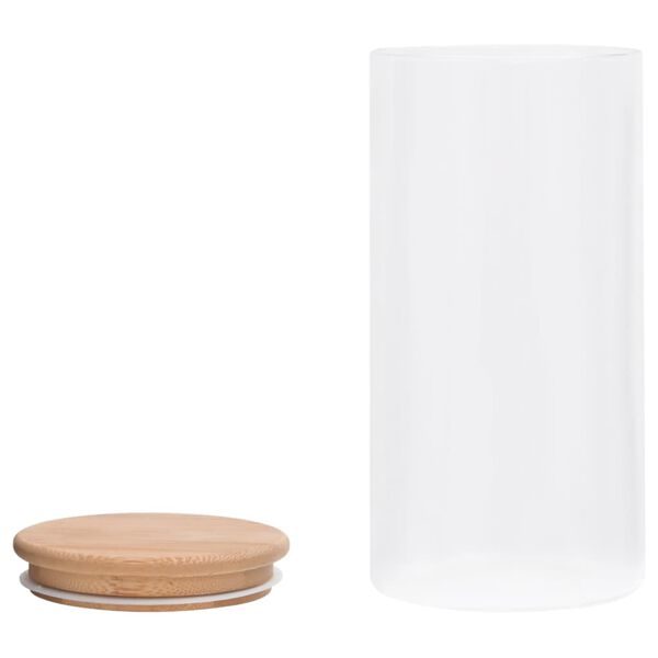 4er Set Vorratsgläser 1200 ml mit Bambusdeckel Glas Aufbewahrungsgläser