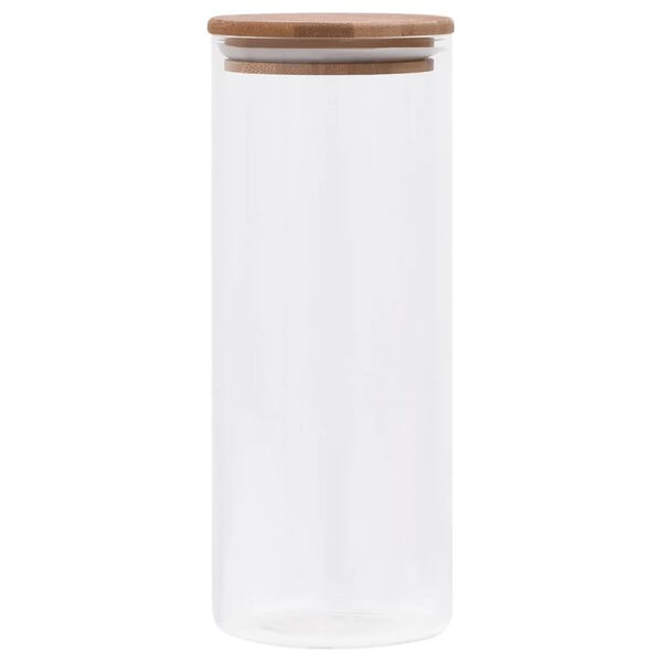 6er Set Vorratsgläser 1000 ml mit Bambusdeckel Glas Aufbewahrungsgläser