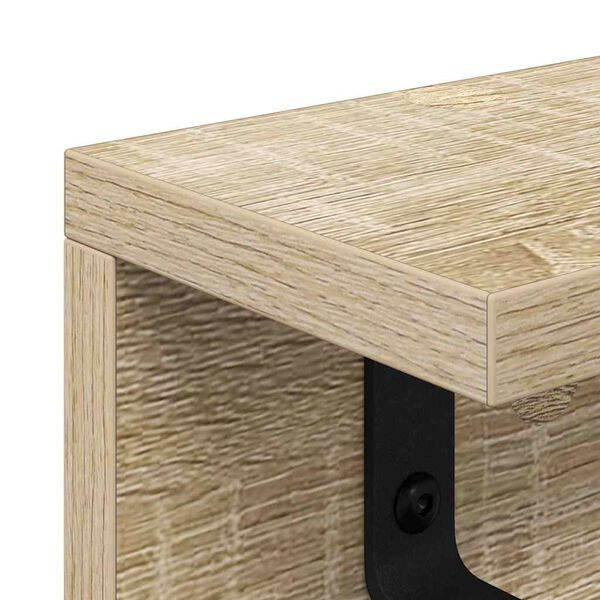 Wandregal aus Holzwerkstoff Sonoma Eiche mit Haken 60 x 10,5 x 10,5 cm