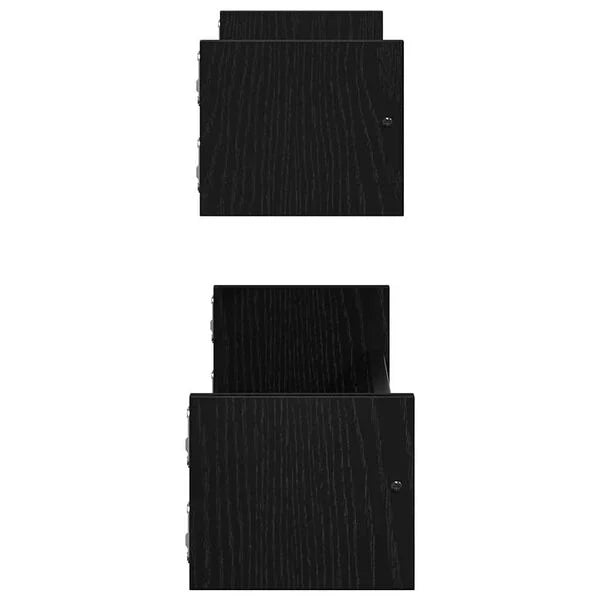 Wandregal 2er Set Schwarz 60x16x14 cm Modern Metall Holzwerkstoff