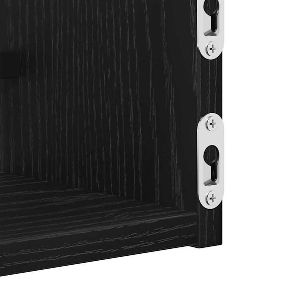 Wandregal 2er Set Schwarz 60x16x14 cm Modern Metall Holzwerkstoff